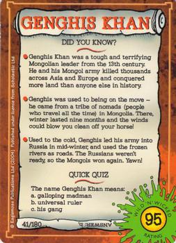 2002 Horrible Histories Wild 'n' Wicked #41 Genghis Khan Back