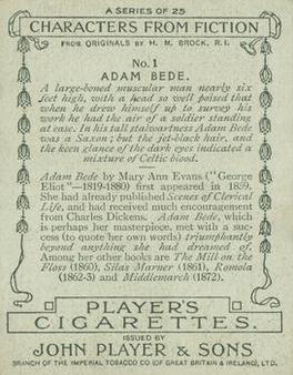 1933 Player’s Characters From Fiction #1 Adam Bede Back
