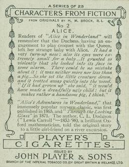 1933 Player’s Characters From Fiction #2 Alice Back