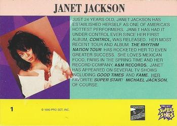 1991 Pro Set SuperStars MusiCards - Promos #1 Janet Jackson Back