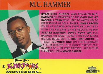1991 Pro Set SuperStars MusiCards - Promos #3 M.C. Hammer Back