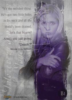 2001 Ikon Collectables Buffy The Vampire Slayer: The Story So Far - Foil Embossed #B1 Buffy Back