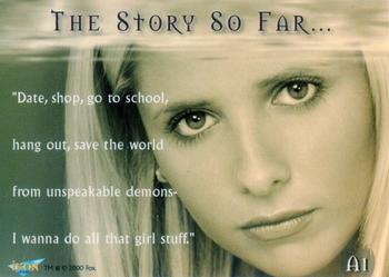 2001 Ikon Collectables Buffy The Vampire Slayer: The Story So Far - Album Card #A1 Buffy Summers Back