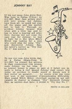 1959 Maple Leafs Gum Sax Set (V417) #5. JOHNNY RAY Back