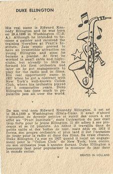 1959 Maple Leafs Gum Sax Set (V417) #18. DUKE ELLINGTON Back