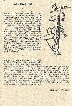 1959 Maple Leafs Gum Sax Set (V417) #29. FATS DOMINO Back