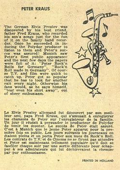 1959 Maple Leafs Gum Sax Set (V417) #37. PETER KRAUS Back