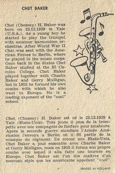 1959 Maple Leafs Gum Sax Set (V417) #40. CHET BAKER Back
