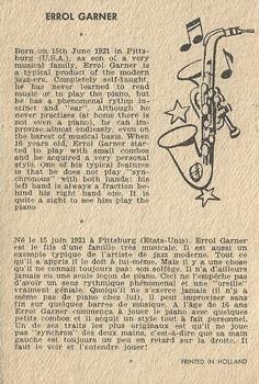 1959 Maple Leafs Gum Sax Set (V417) #45. ERROLL GARNER Back