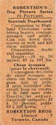 1920 Robertson’s Dog Series (V125) #7 Scottish Deerhound Back