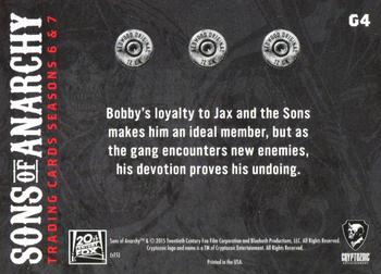 2015 Cryptozoic Sons of Anarchy Seasons 6-7 - Gallery #G4 Bobby Munson Back