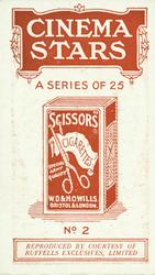 1916 Scissors Cinema Stars (Red Surround) #2 Ethel Barrymore Back