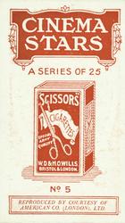 1916 Scissors Cinema Stars (Red Surround) #5 Carol Holloway Back
