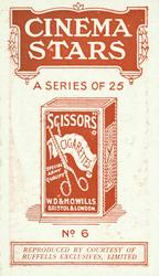 1916 Scissors Cinema Stars (Red Surround) #6 May Allison Back