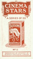 1916 Scissors Cinema Stars (Red Surround) #11 Emily Stevens Back