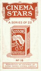 1916 Scissors Cinema Stars (Red Surround) #18 Anna Nilsson Back