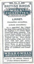 1915 Wills's British Birds #8 Linnet Back