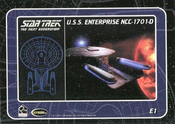 2011 Rittenhouse The Complete Star Trek: The Next Generation Series 1 - U.S.S. Enterprise NC-1701-D #E1 (firing at orange globe) Back