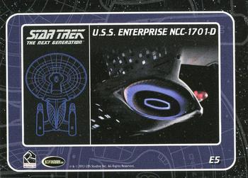 2011 Rittenhouse The Complete Star Trek: The Next Generation Series 1 - U.S.S. Enterprise NC-1701-D #E5 (entering atmosphere above cyan planet) Back