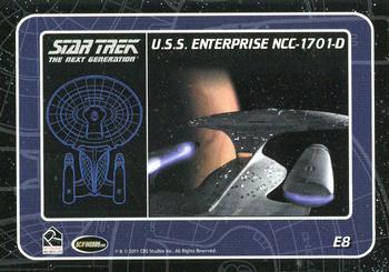 2011 Rittenhouse The Complete Star Trek: The Next Generation Series 1 - U.S.S. Enterprise NC-1701-D #E8 (orbiting ringed planet) Back