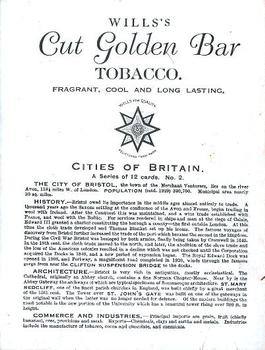 1929 Wills's Cities of Britain #2 Bristol Back