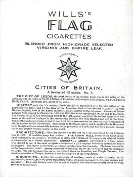 1929 Wills's Cities of Britain #7 Leeds Back