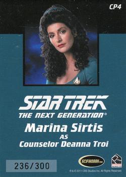 2012 Rittenhouse The Complete Star Trek: The Next Generation Series 2 - Communicator Pin Cards #CP4 Marina Sirtis /  Counselor Deanna Troi Back