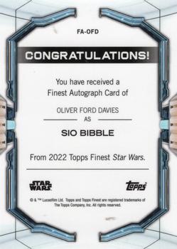 2022 Topps Finest Star Wars - Finest Autographs #FA-OFD Oliver Ford Davies Back