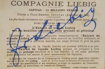 1889 Liebig Personnages de siècles divers (Famous Lovers) (French Text) (F248, S249) #NNO Auguste & Livie Back