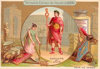1889 Liebig Personnages de siècles divers (Famous Lovers) (French Text) (F248, S249) #NNO Auguste & Livie Front