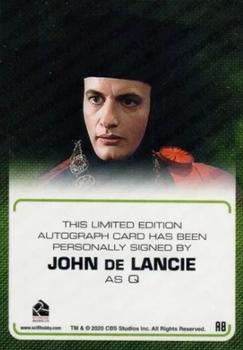 2022 Rittenhouse Star Trek The Next Generation Archives & Inscriptions - Autographed Inscriptions #A8 John De Lancie Back
