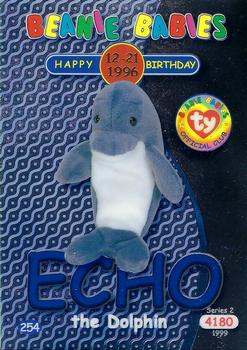 1999 Ty Beanie Babies II - Birthday / Rookie Blue #254 Echo Front