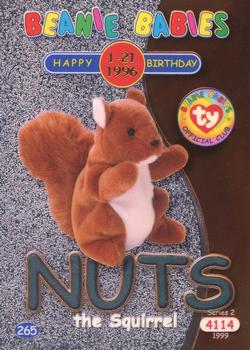 1999 Ty Beanie Babies II - Birthday / Rookie Silver #265 Nuts Front