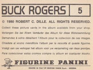 1980 Panini Buck Rogers Stickers #5 Sticker 5 Back