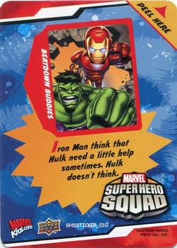2009 Upper Deck Super Hero Squad - Stickers #SHSSTICKER_010 Iron Man/Hulk Back