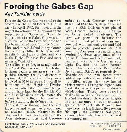 1977 Edito-Service World War II - Deck 37 #13-036-37-15 Forcing the Gabes Gap Back