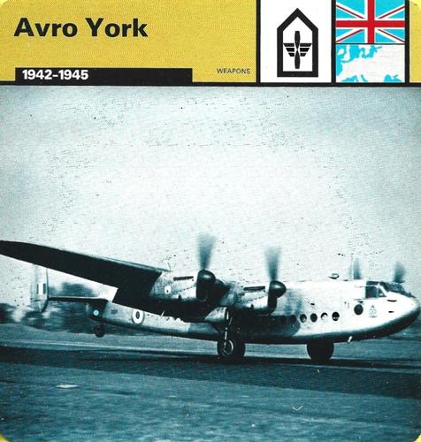 1977 Edito-Service World War II - Deck 39 #13-036-39-01 Avro York Front