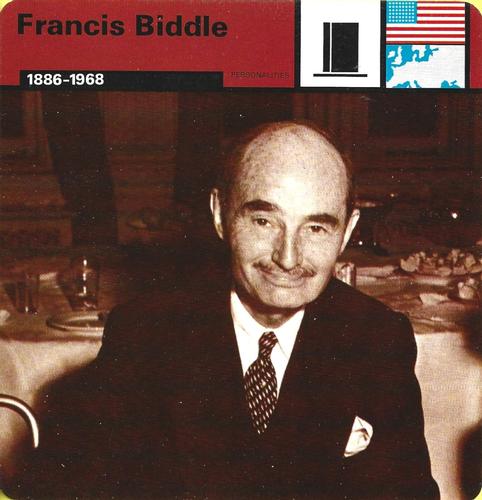 1977 Edito-Service World War II - Deck 52 #13-036-52-10 Francis Biddle Front