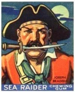 1933 World Wide Gum Sea Raiders (Canadian Version / English & French) (V359-2) #37 Joseph Bradish Front