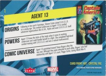 2022 Fleer Ultra Marvel Avengers #1 Agent 13 Back