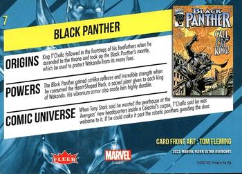 2022 Fleer Ultra Marvel Avengers #7 Black Panther Back