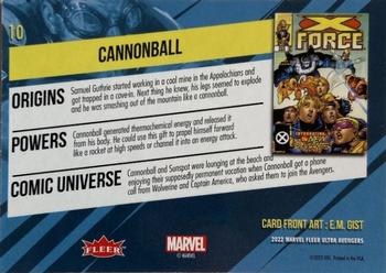 2022 Fleer Ultra Marvel Avengers #10 Cannonball Back