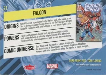 2022 Fleer Ultra Marvel Avengers #21 Falcon Back