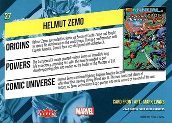 2022 Fleer Ultra Marvel Avengers #27 Helmut Zemo Back