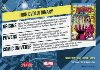 2022 Fleer Ultra Marvel Avengers #28 High Evolutionary Back