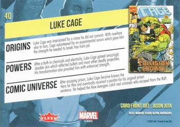 2022 Fleer Ultra Marvel Avengers #40 Luke Cage Back