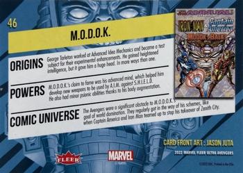 2022 Fleer Ultra Marvel Avengers #46 M.O.D.O.K. Back