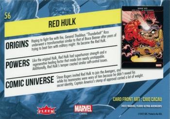 2022 Fleer Ultra Marvel Avengers #56 Red Hulk Back