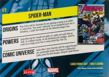 2022 Fleer Ultra Marvel Avengers #69 Spider-Man Back