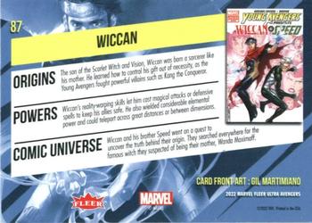 2022 Fleer Ultra Marvel Avengers #87 Wiccan Back